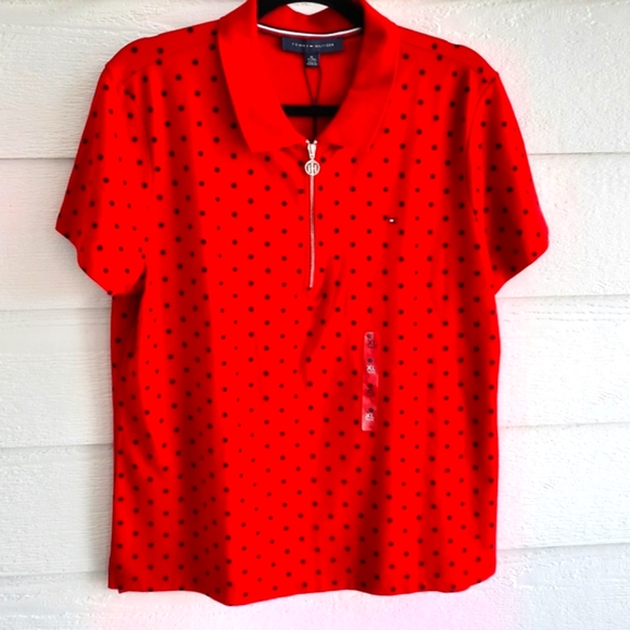 Tommy Hilfiger red heritage zip polo - Picture 3 of 14